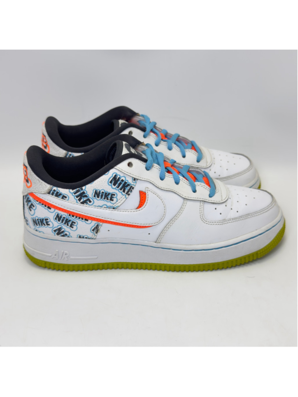 Nike Air Force 1 Low GS Sneakers White Blue CZ8139-100 Women size 8.5 Youth 7Y